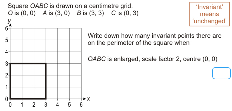 Solved: Square OABC is drawn on a centimetre grid. ‘Invariant’ O is (0 ...