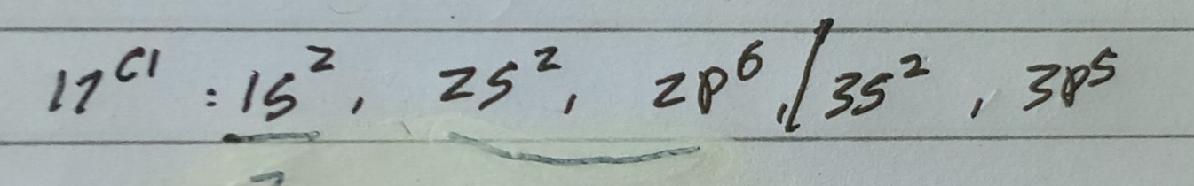 17^(C1)=_ 15^2, 25^2, 2p^6/3^(35^2), 3p^5