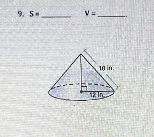 S= _  V= _