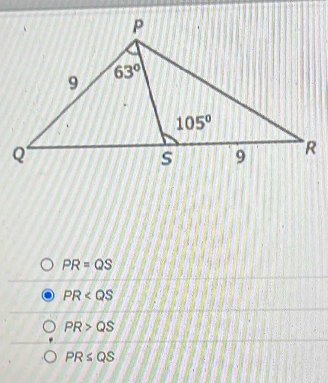 PR=QS
PR
PR>QS
PR≤ QS