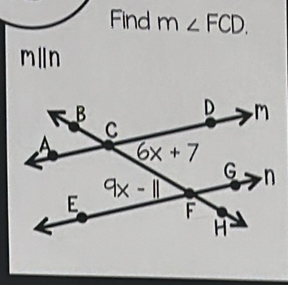 Find m∠ FCD.
mⅡn