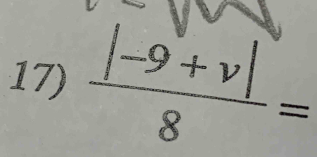  (|-9+v|)/8 =