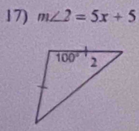 m∠ 2=5x+5