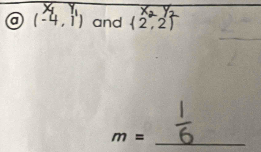 a (-4,1) and 2,2
_
m=