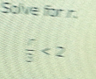 Sove for in
 □ /□  <2</tex>