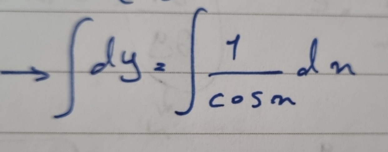 frac 1a)^1/2 ∈t dy=∈t  1/cos x dx