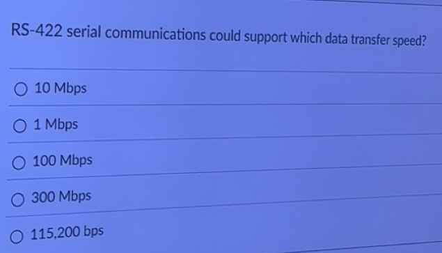 Solved: RS-422 serial communications could support which data transfer ...