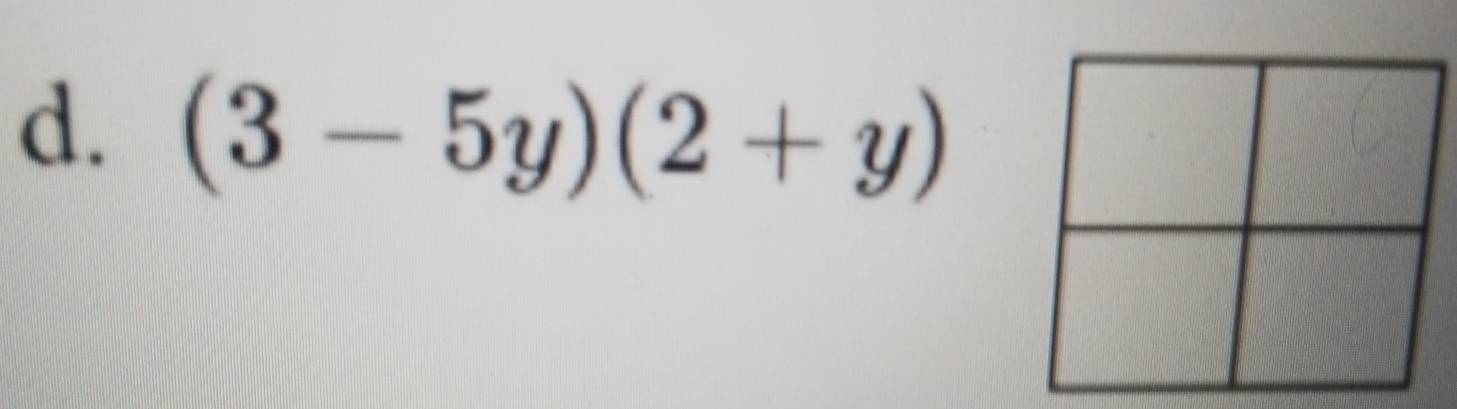 (3-5y)(2+y)