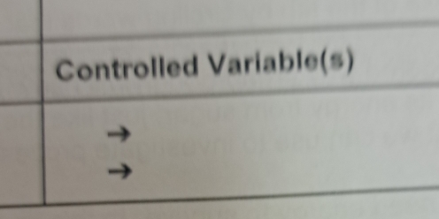 Controlled Variable(s)