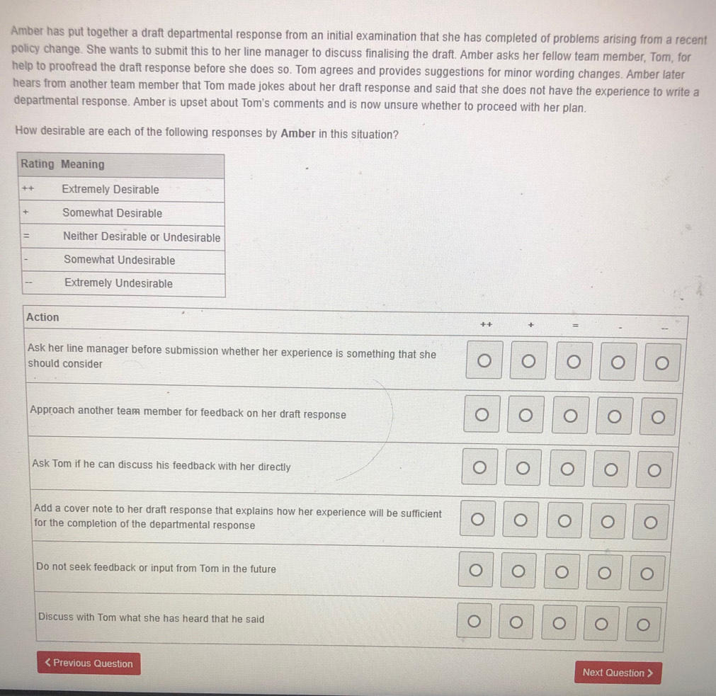 Solved: Amber has put together a draft departmental response from an ...