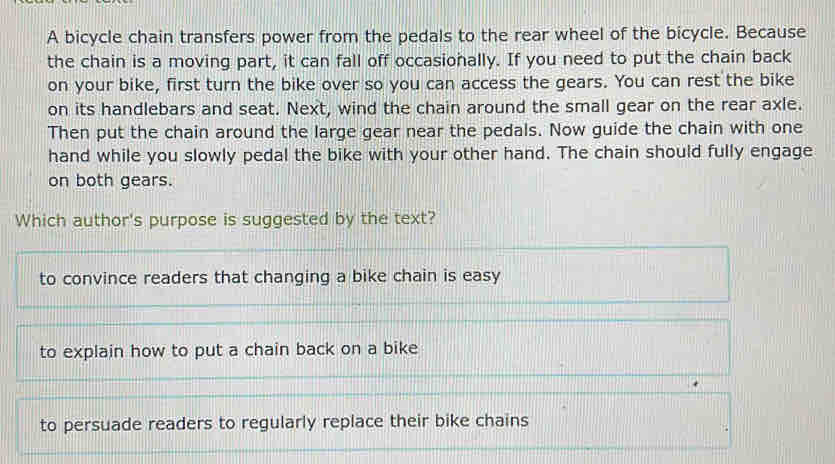 Solved: A bicycle chain transfers power from the pedals to the rear ...