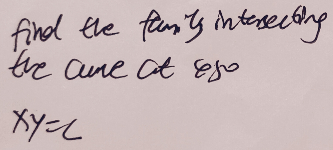 find the famy interecting 
the cre at es0
xy=c