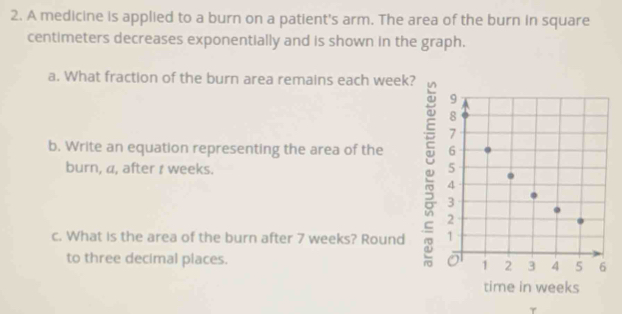 Solved: A medicine is applied to a burn on a patient's arm. The area of ...