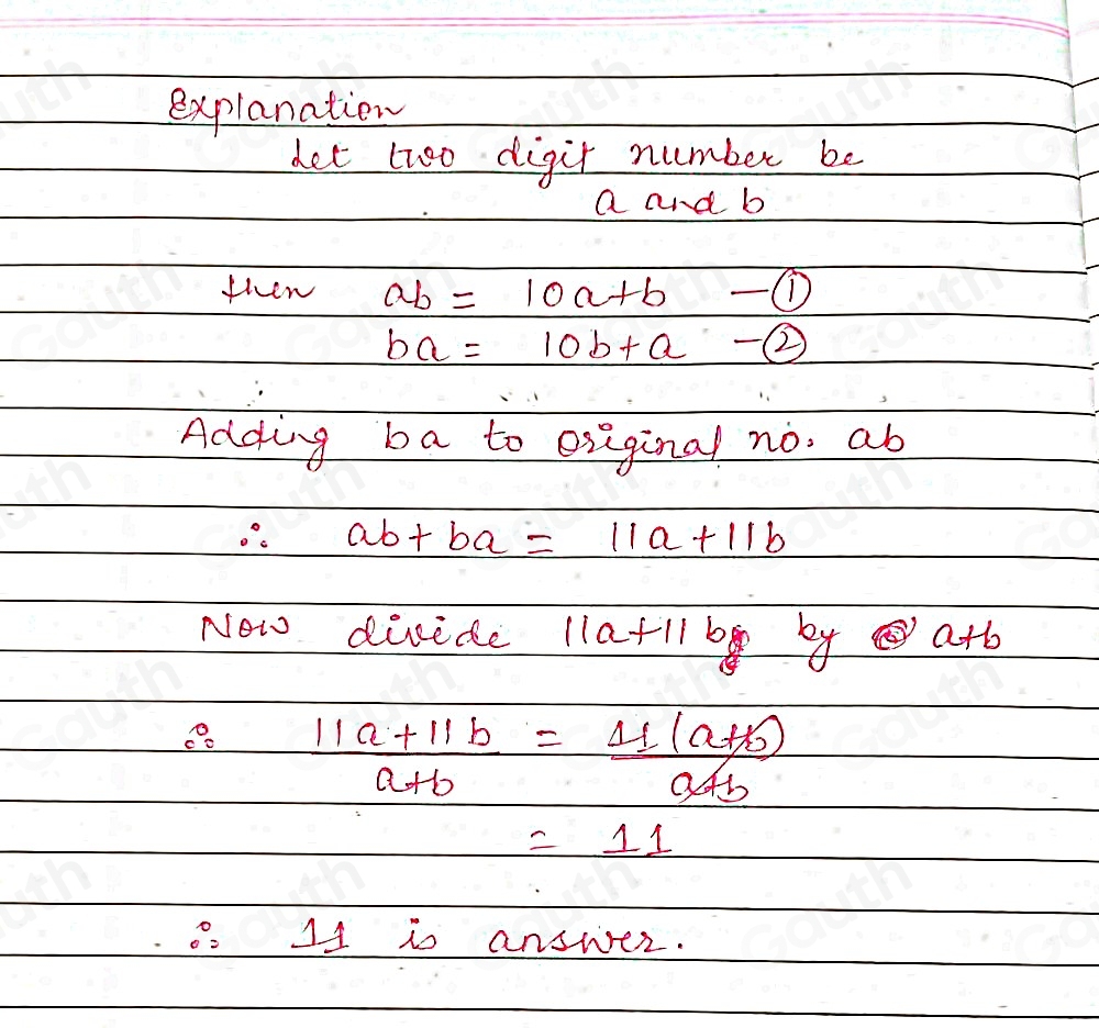 Solved: Take a two-digit number, represented by ab such that neither a ...
