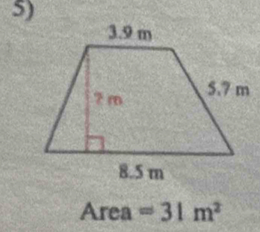 Area=31m^2