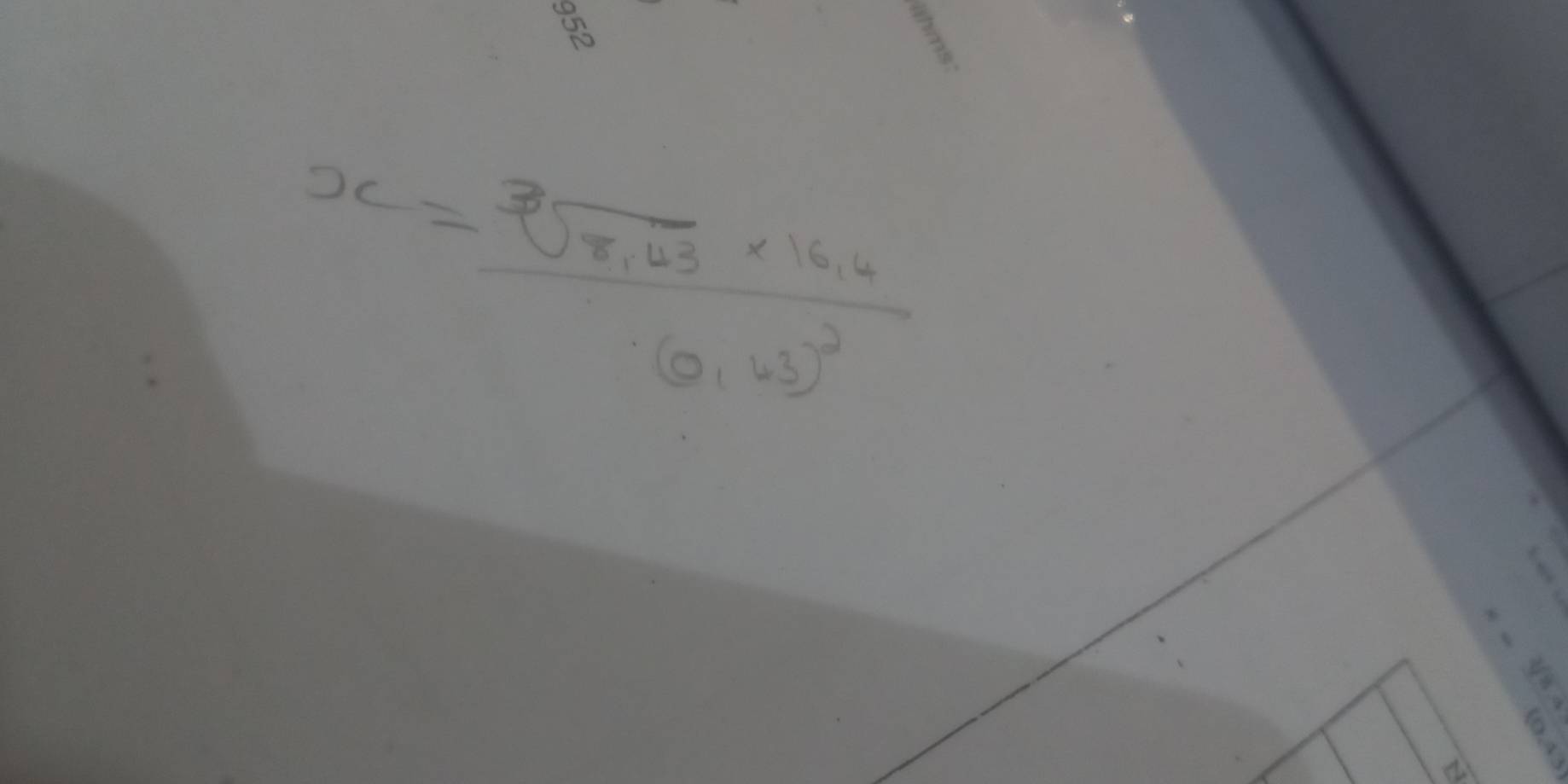 x=frac sqrt[3](8.63)* 16.4(0.63)^2