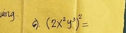 ing. (2x^2y^3)^2=
③.