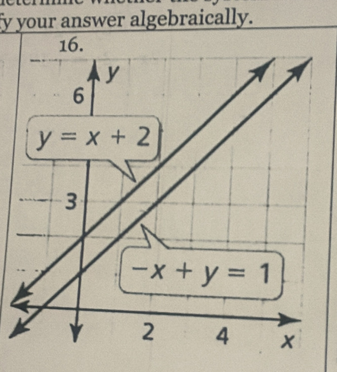 fy your answer algebraically.