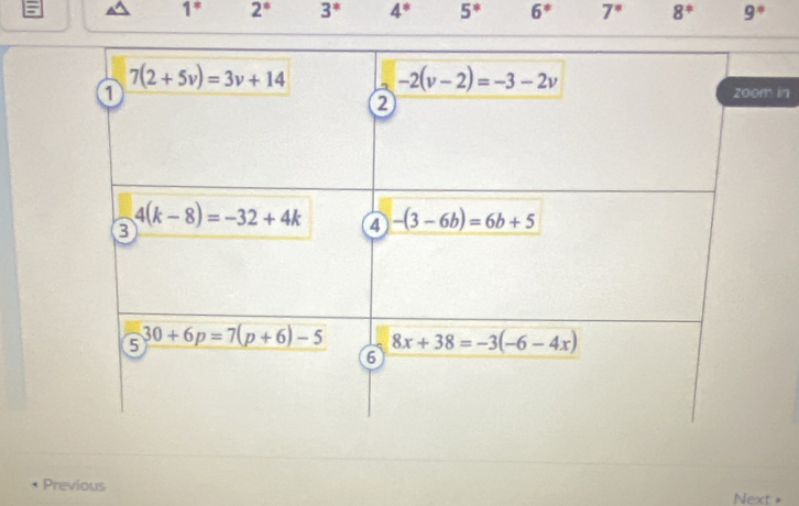 1^(#) 2° 3^* 4° 5^* 6° 7° 8^(#) 9°
in
Previous Next