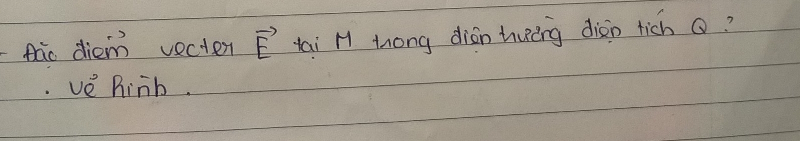 nào diem vecten vector E tai H hong dián huing dioo rich ①? 
ve hinb.