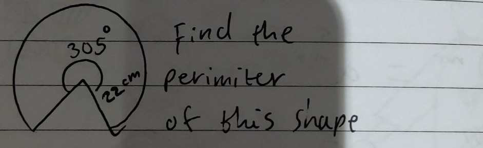 305° Find the 
ntem perimiter 
of this shape