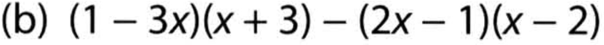 (1-3x)(x+3)-(2x-1)(x-2)