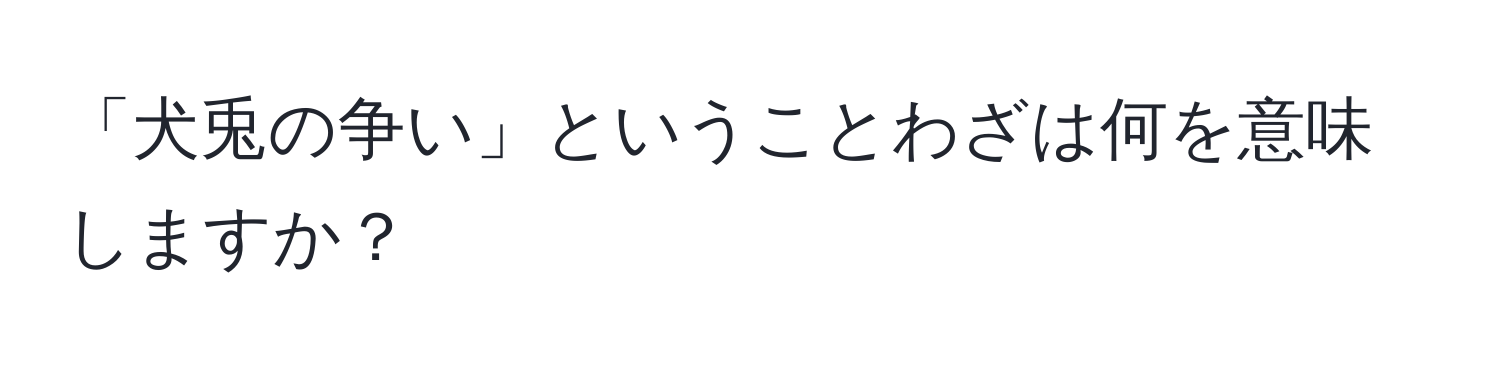 「犬兎の争い」ということわざは何を意味しますか？