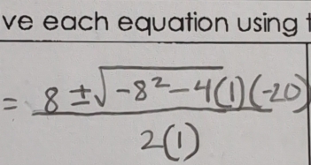 ve each equation using t