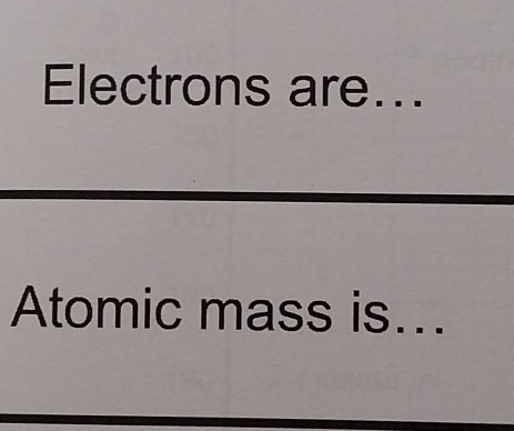 Electrons are... 
Atomic mass is...