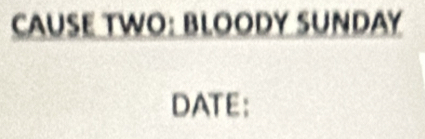 CAUSE TWO: BLOODY SUNDAY 
DATE: