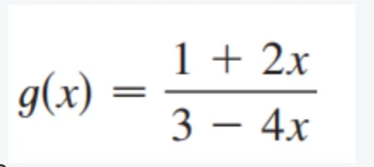 g(x)= (1+2x)/3-4x 