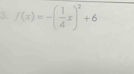 f(x)=-( 1/4 x)^2+6