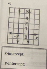 x-intercept: 
y-intercept: