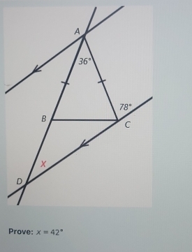 Prove: x=42°