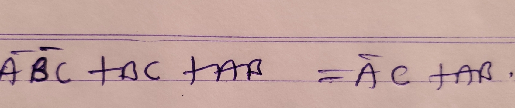 overline ABC+overline AC+AAC+A=overline AC+AB.