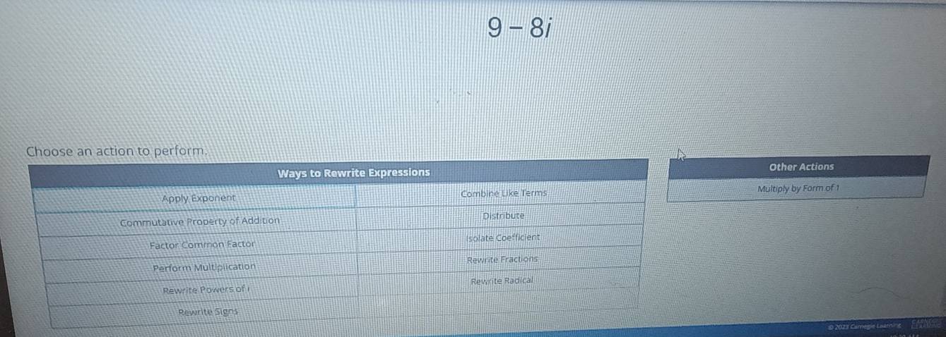 9-8i
Other Actions
Multiply by Form of 1