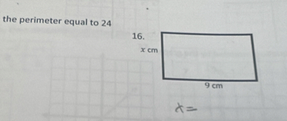 the perimeter equal to 24