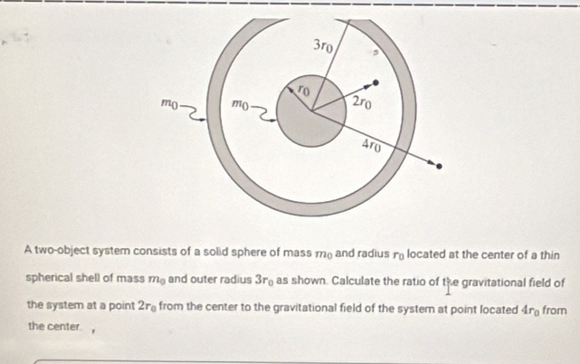 Solved: A two-object system consists of a solid sphere of mass m and ...