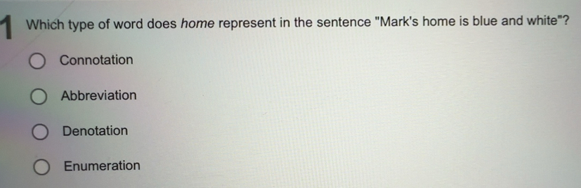 Solved: Which type of word does home represent in the sentence "Mark's ...