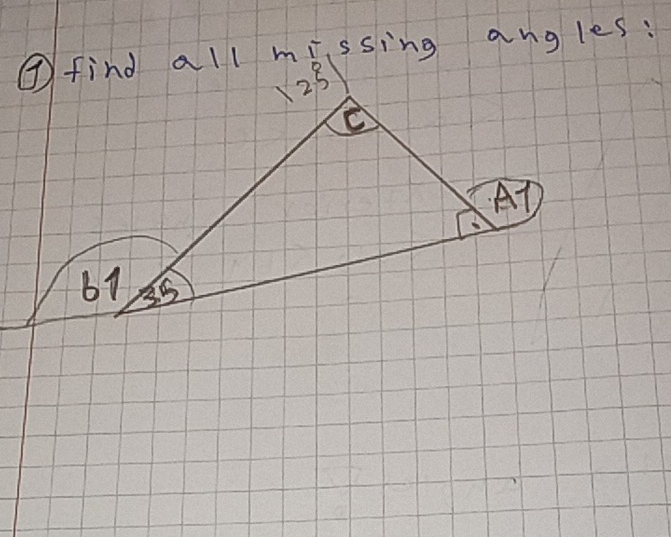 ④find all missing angles:
28
C
AT 
61 3.5