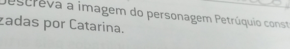 Descreva a imagem do personagem Petrúquio conste 
zadas por Catarina.