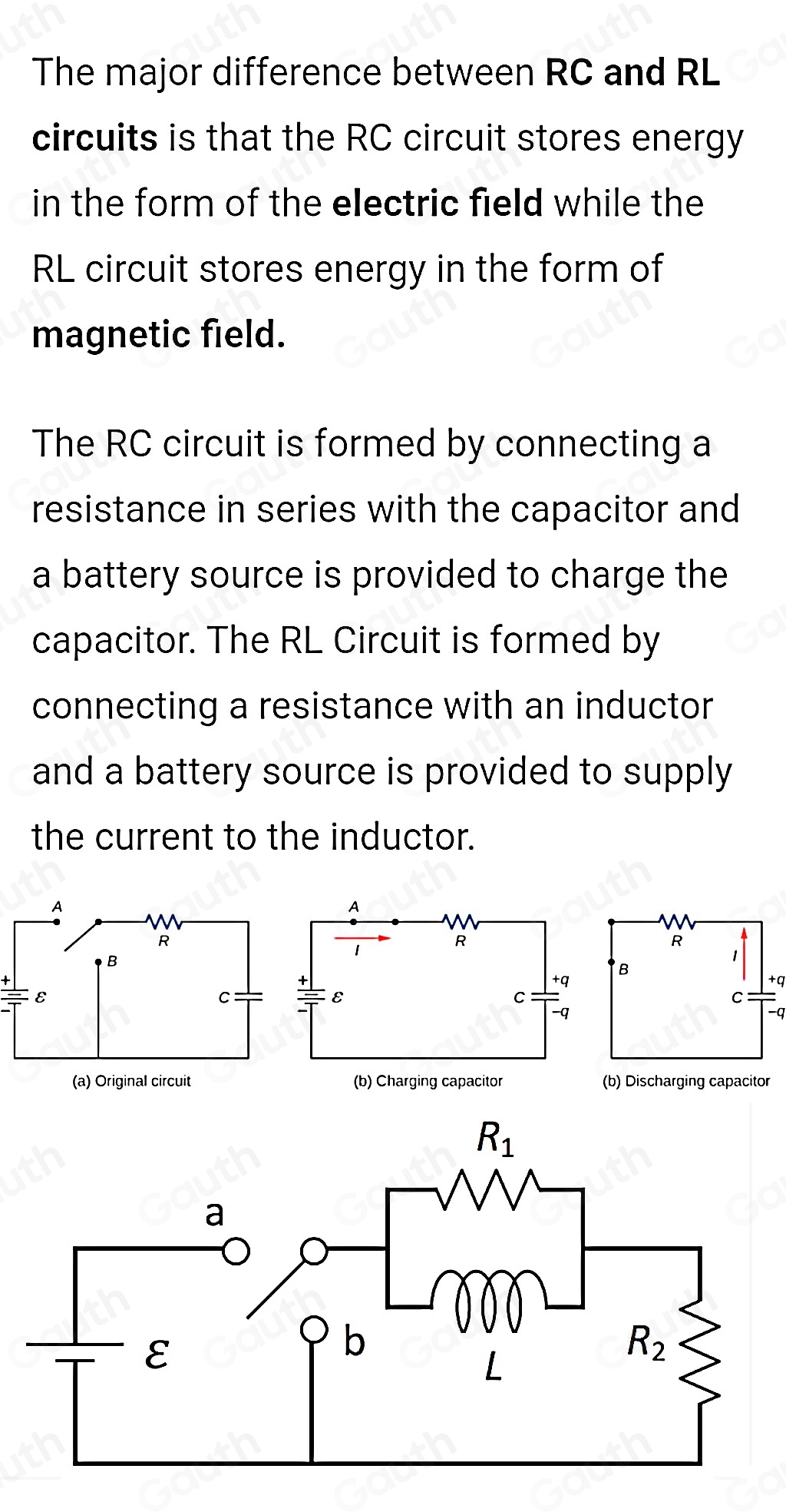 Solved: What are RC and RL circuits? Draw the circuit diagrams for both ...