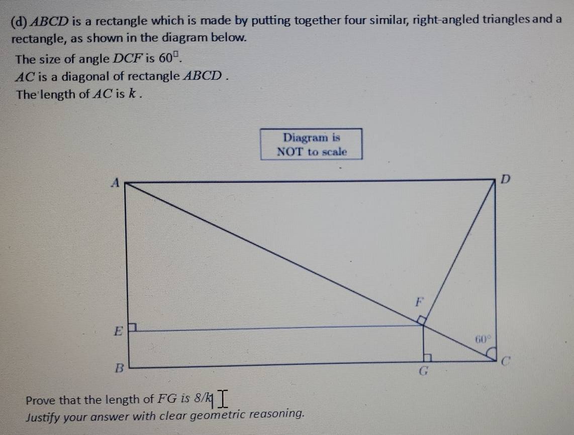 Solved: ABCD is a rectangle which is made by putting together four ...