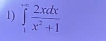 ∈tlimits _1^((∈fty)frac 2xdx)x^2+1