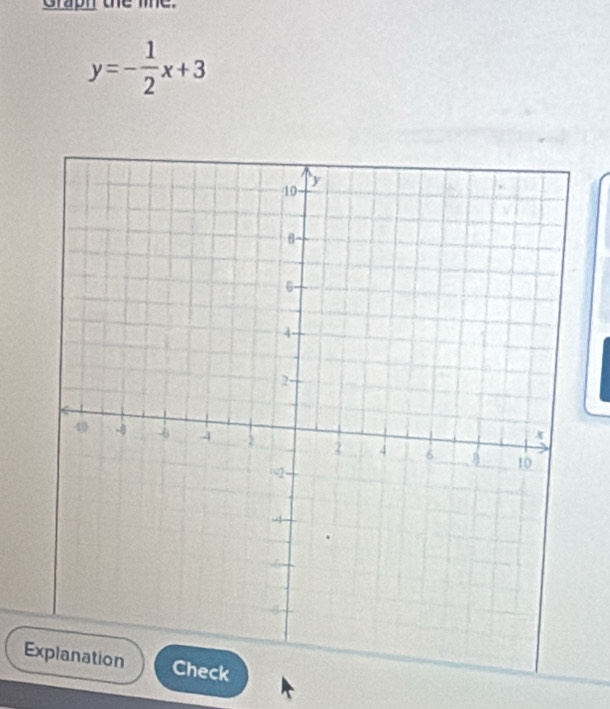 Graph the lie.
y=- 1/2 x+3
E