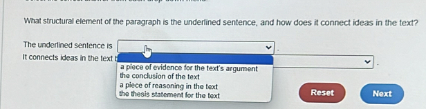 Solved: What structural element of the paragraph is the underlined ...