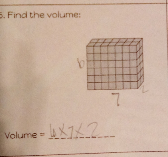 Find the volume: 
Vc 1ume= _ 
_