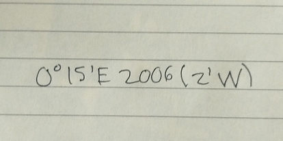 0°15'E2006(2'W)