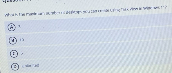 Solved: What is the maximum number of desktops you can create using ...