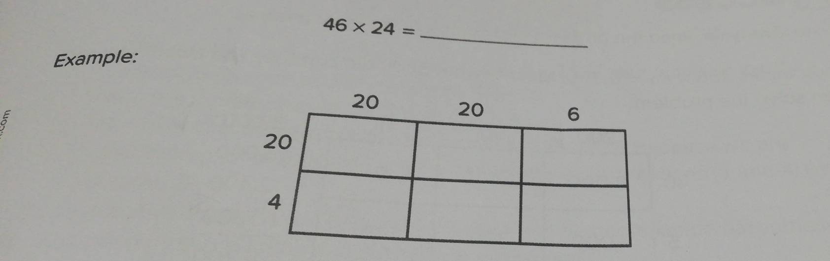 46* 24= _ 
Example: 
5